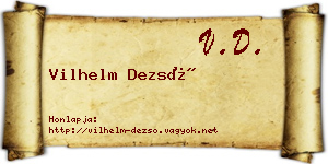 Vilhelm Dezső névjegykártya